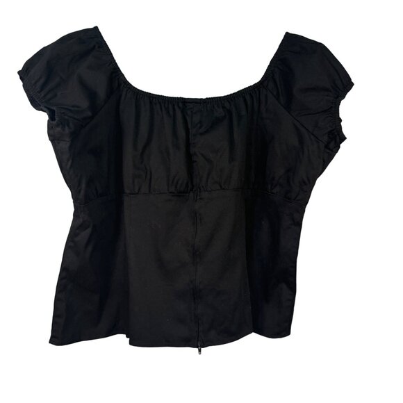 Pinup Couture Black Peasant Top Size 4X Rockabilly - Picture 3 of 6